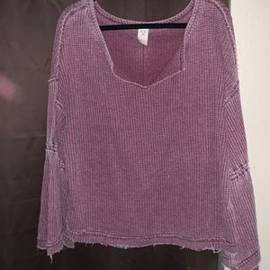 Free People Tunic Top Waffle Sweater